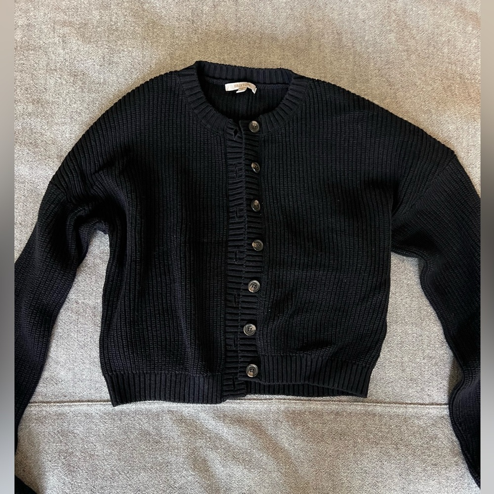 Brixton Black Knit Cardigan sz small